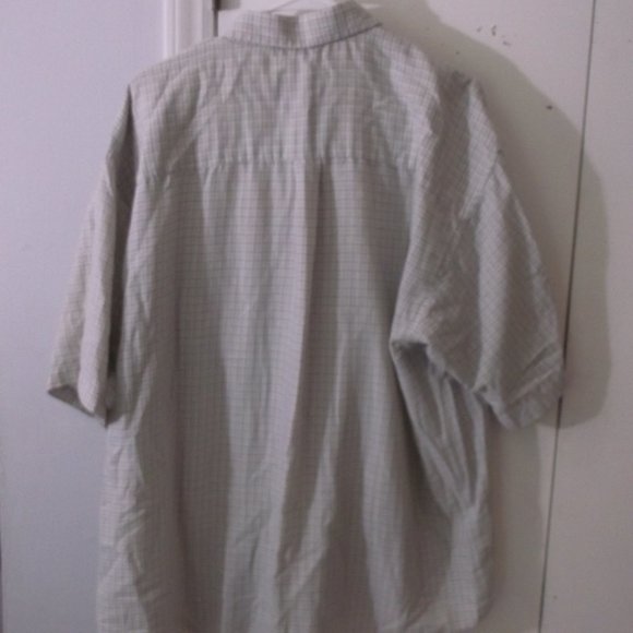 Van Heusen Tan Plaid Casual Shirt XXL Short Sleeve - Picture 3 of 4